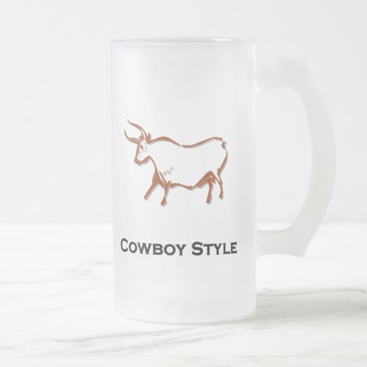 Bull Cowboy stijl bruin Matglas Bierpul (Rechts)