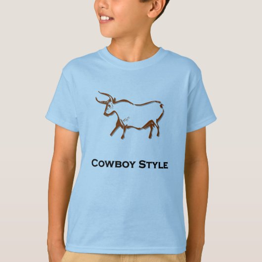 Bull Cowboy stijl bruin T-shirt (Voorkant)