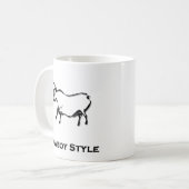 Bull Cowboy stijl zwart Koffiemok (Voorkant links)