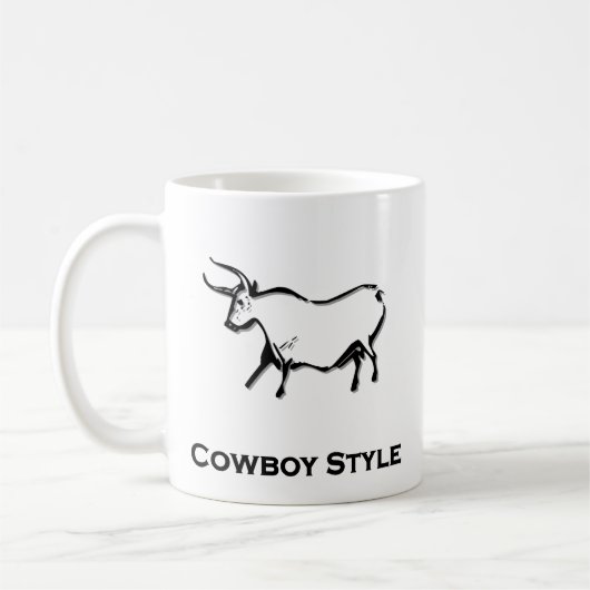 Bull Cowboy stijl zwart Koffiemok (Links)