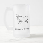 Bull Cowboy stijl zwart Matglas Bierpul (Links)