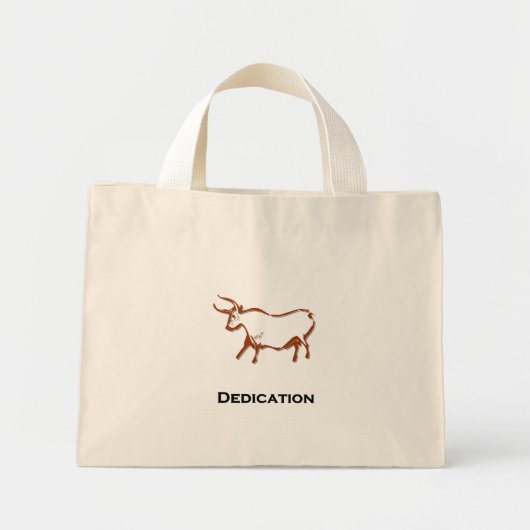 Bull Dedication Brown Mini Tote Bag (Voorkant)