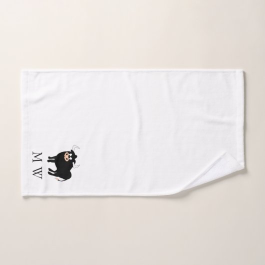 Bull Design Monogrammed Bad Handdoek (Handdoek)