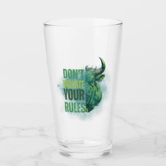 Bull design | Reminder | Motivation Glas (Voorkant)