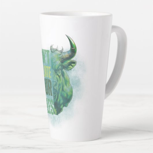 Bull design | Reminder | Motivation Latte Mok (Rechterhoek)