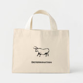 Bull Determination Black Mini Tote Bag (Voorkant)
