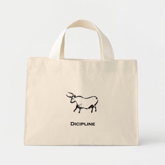 Bull Dicipline Black Mini Tote Bag (Voorkant)