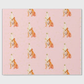 Bull Dog Birthday Pink Party Pet Cadeaupapier (Vlak)