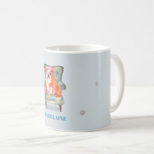 Bull Dog Blue Silver Personal Koffiemok (Voorkant rechts)