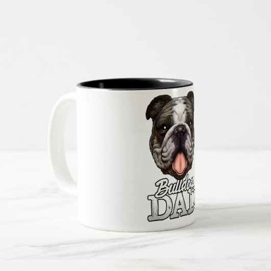 Bull dog dad tweekleurige koffiemok (Voorkant links)