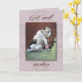 Bull Dog Get Well Card Kaart (Gele Bloem)