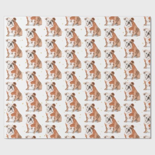 Bull Dog Gold Spots Puppy Cadeaupapier (Vlak)