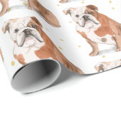 Bull Dog Gold Spots Puppy Cadeaupapier (Rol Hoek)