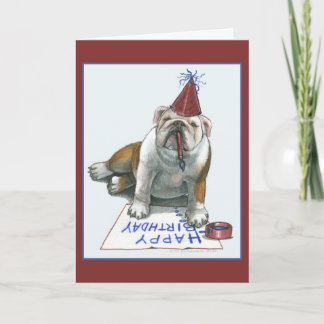 Bull Dog Happy Birthday Kaart