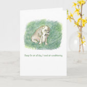 Bull Dog Happy Birthday ! Kaart (Gele Bloem)