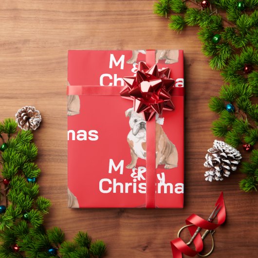 Bull Dog Holiday Kerstmis Vrolijke Kerstman Hoed Cadeaupapier (Feestdagen Geschenken)