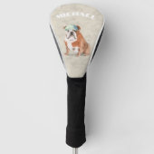 Bull Dog Lover Cream Persoonlijk Golfheadcover (Voorkant)