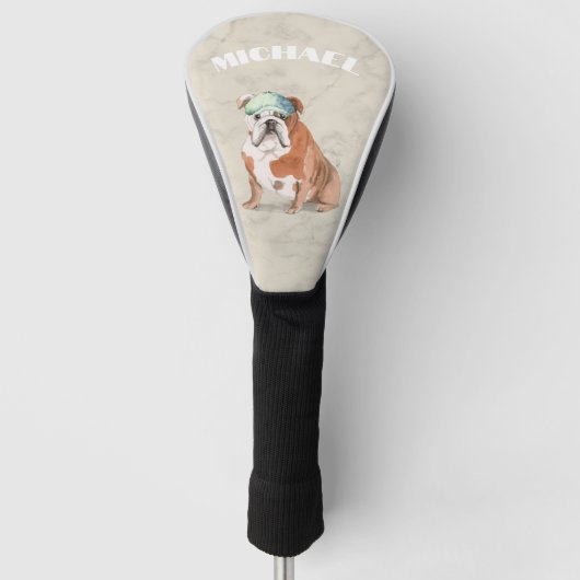 Bull Dog Lover Cream Persoonlijk Golfheadcover (Voorkant)