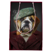 Bull Dog met Pet en pijp Medium Cadeauzakje (Achterkant)