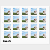 Bull Dog puppy prinses Vierkante Sticker (Vel)