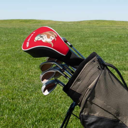 Bull Dog Red Persoonlijk Golfheadcover (Insitu)