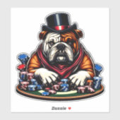 bull dog spelen poker gokken casino kunst sticker (Vel)
