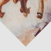 "Bull Dogger" Westerne kunst van Will James Tissuepapier (Detail)