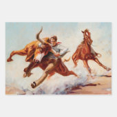 “Bull Dogger” Westerse kunst van Will James Inpakpapier Vel (Voorkant 2)