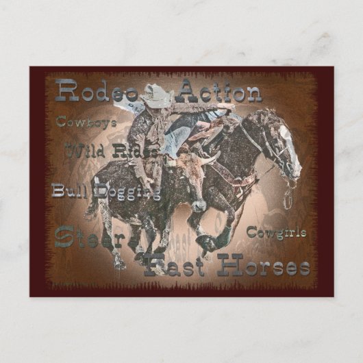 Bull Dogging III Briefkaart (Voorkant)