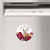 Bull-doodsbang met rozen begroeting - Hallo pracht Magneet (Insitu (Vaatwasser))