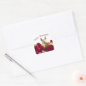Bull-doodsbang met rozen begroeting - Hallo pracht Vierkante Sticker (Envelop)
