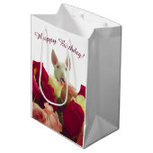 Bull doodsbang met rozen - Happy Birthday! Medium Cadeauzakje (Voorkant Gekanteld)
