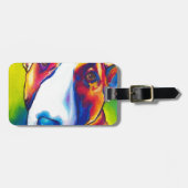 bull doodsbang rood en wit 2 bagagelabel (Voorkant horizontaal)