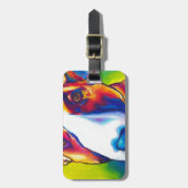 bull doodsbang rood en wit 2 bagagelabel (Voorkant verticaal)