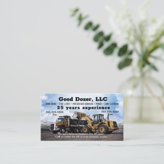 Bull Dozer Visitekaartje (Staand voorkant)