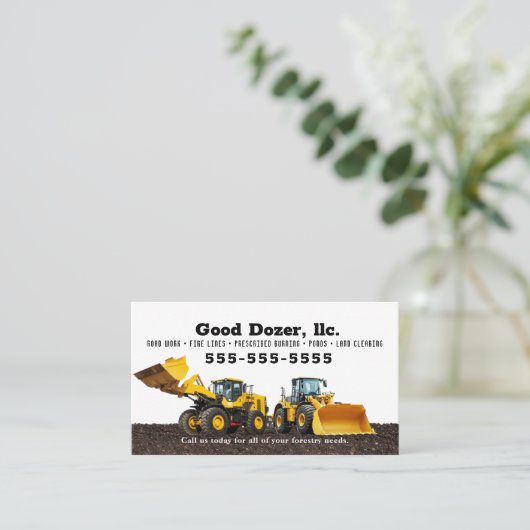 Bull Dozer Visitekaartje (Staand voorkant)