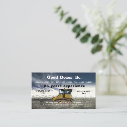 Bull Dozer Visitekaartje (Staand voorkant)