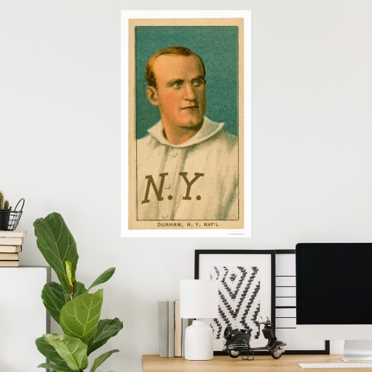 Bull Durham Baseball Kaart 1909 Poster (Thuiskantoor)