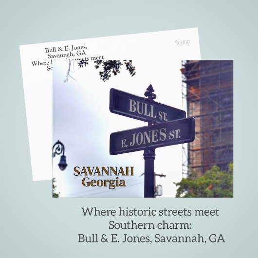 Bull & E. Jones Savannah, GA Fotografisch Briefkaa Briefkaart