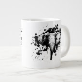 Bull Elephant in Black Splash Pick Your Background Grote Koffiekop (Voorkant rechts)