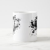 Bull Elephant in Black Splash Pick Your Background Grote Koffiekop (Voorkant)