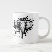 Bull Elephant in Black Splash Pick Your Background Grote Koffiekop (Rechts)