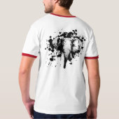 Bull Elephant in Black Splash Pick Your Background T-shirt (Achterkant volledig)