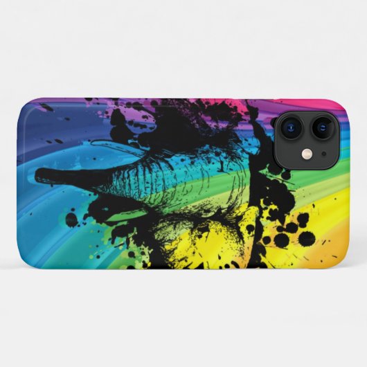 Bull Elephant over Swirly Rainbow Case-Mate iPhone Case (Achterkant (horizontaal))