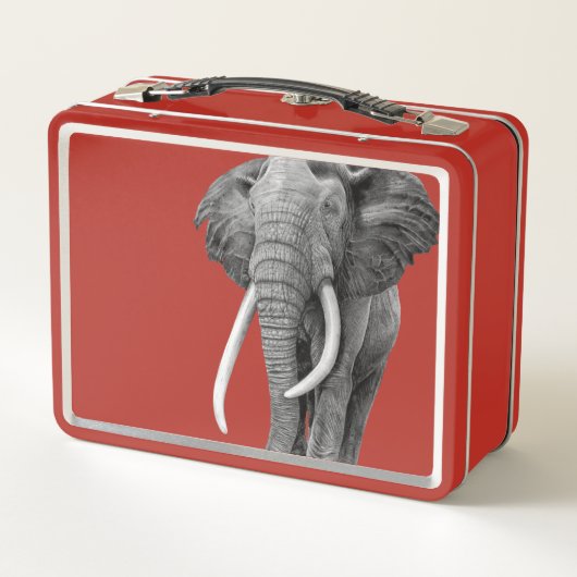 Bull elephant - Tekening in potlood (Achterkant)