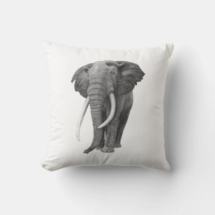 Bull elephant - Tekening in potlood Buitenkussen