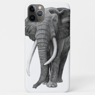 Bull elephant - Tekening in potlood Case-Mate iPhone Case