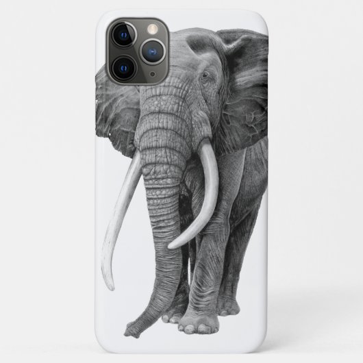 Bull elephant - Tekening in potlood Case-Mate iPhone Case (Achterkant)