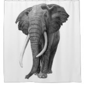 Bull elephant - Tekening in potlood Douchegordijn (Voorkant)