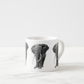 Bull elephant - Tekening in potlood Espresso Kop (Voorkant rechts)